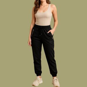 Retrology Black Zip Jogger Pants | Size XL